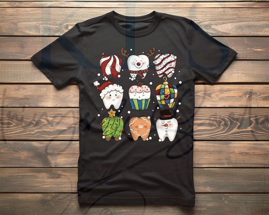 Tooth Dental Christmas Ready To Press DTF Print