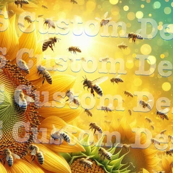 Summer Days Sunflower Bees 20 Oz Skinny Permanent Vinyl