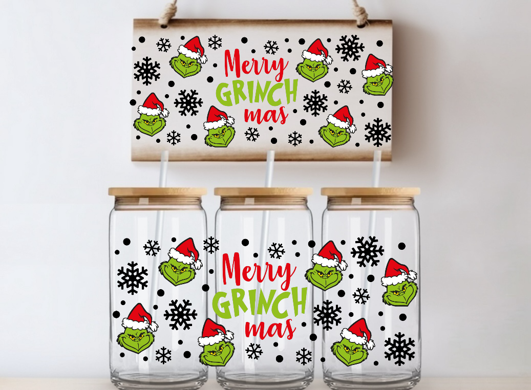 5G Merry Grouchmas Christmas Libbey UV DTF Wrap