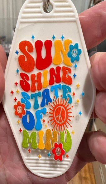 Keychain Sunshine State Of Mind UV DTF Decal