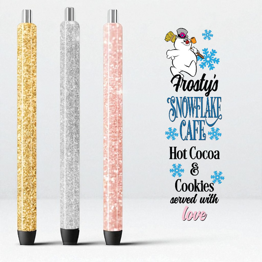 24P Snowflake Cafe Snowman UV DTF Pen Wrap