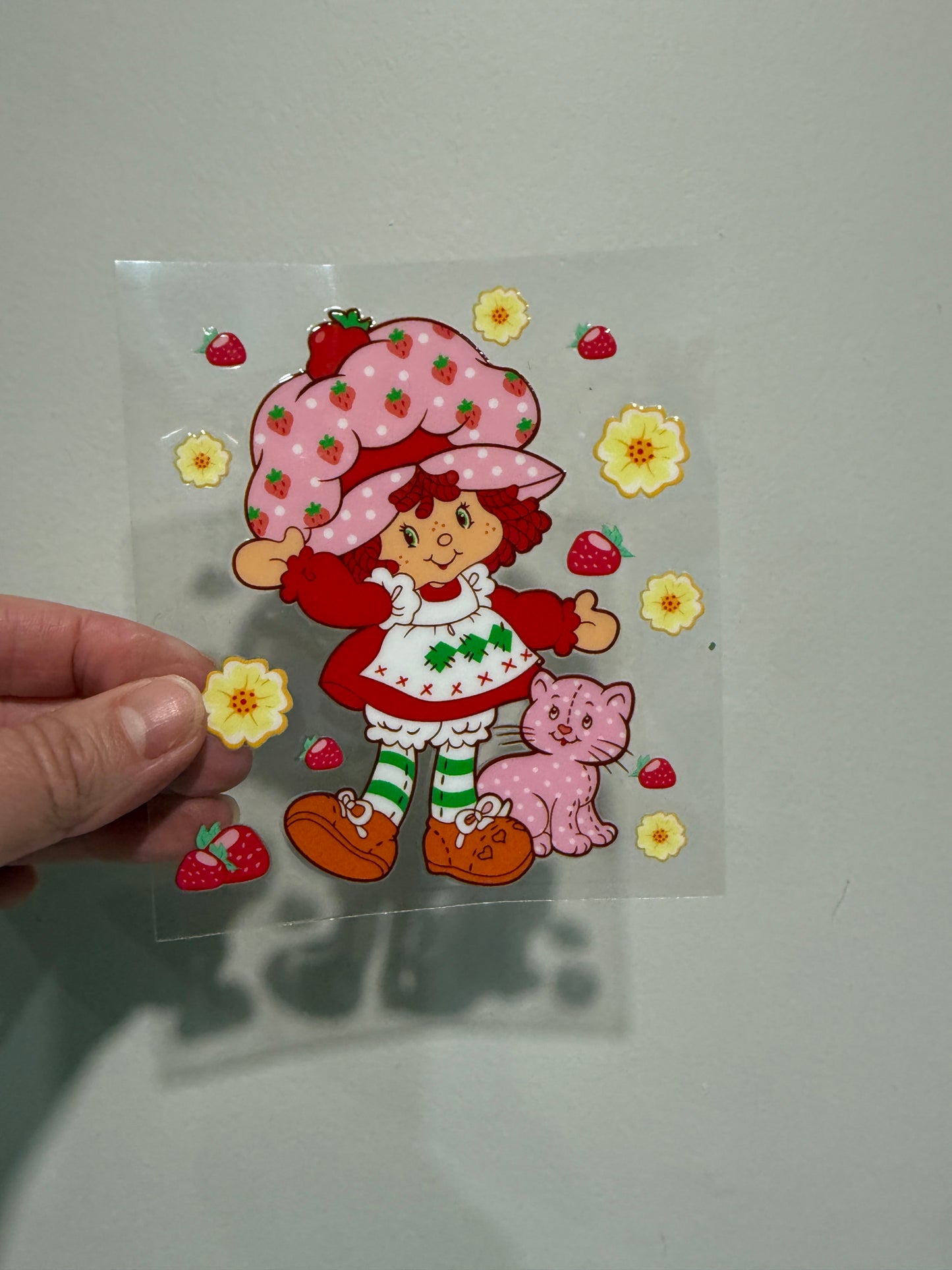 1B Strawberry 4” Tall UV DTF Decal