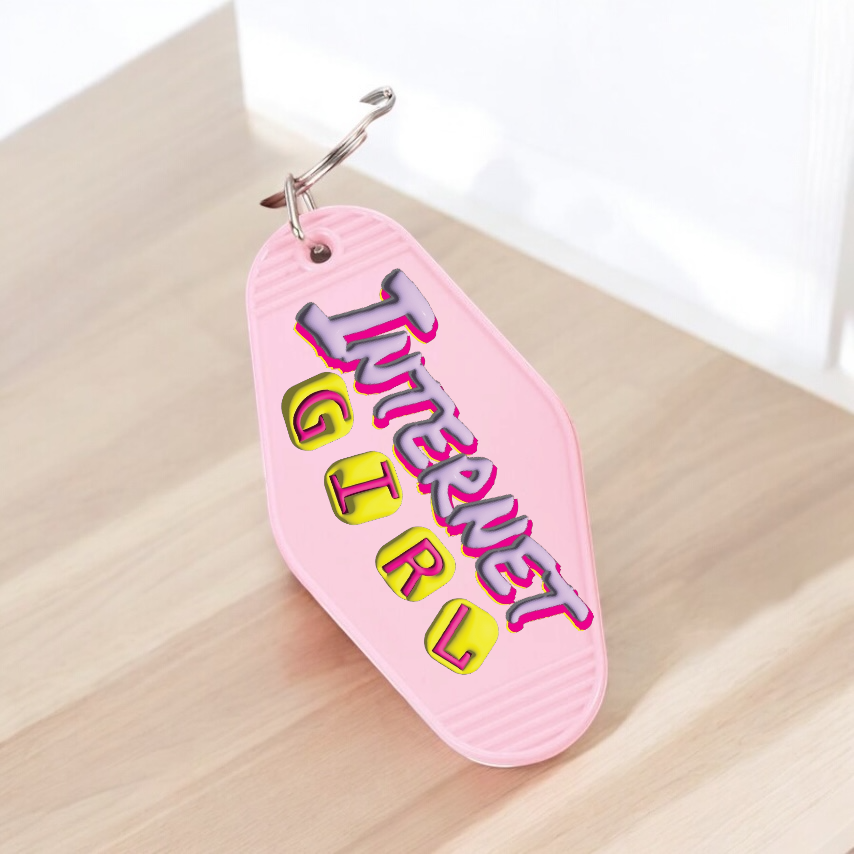 Keychain Internet Girl UV DTF Decal