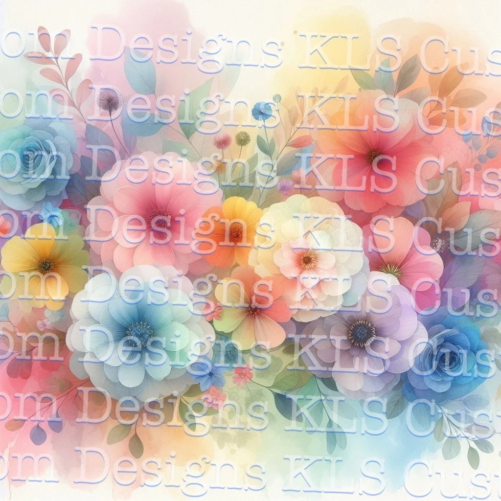 Pastel Watercolor Floral 20 Oz Skinny Permanent Vinyl