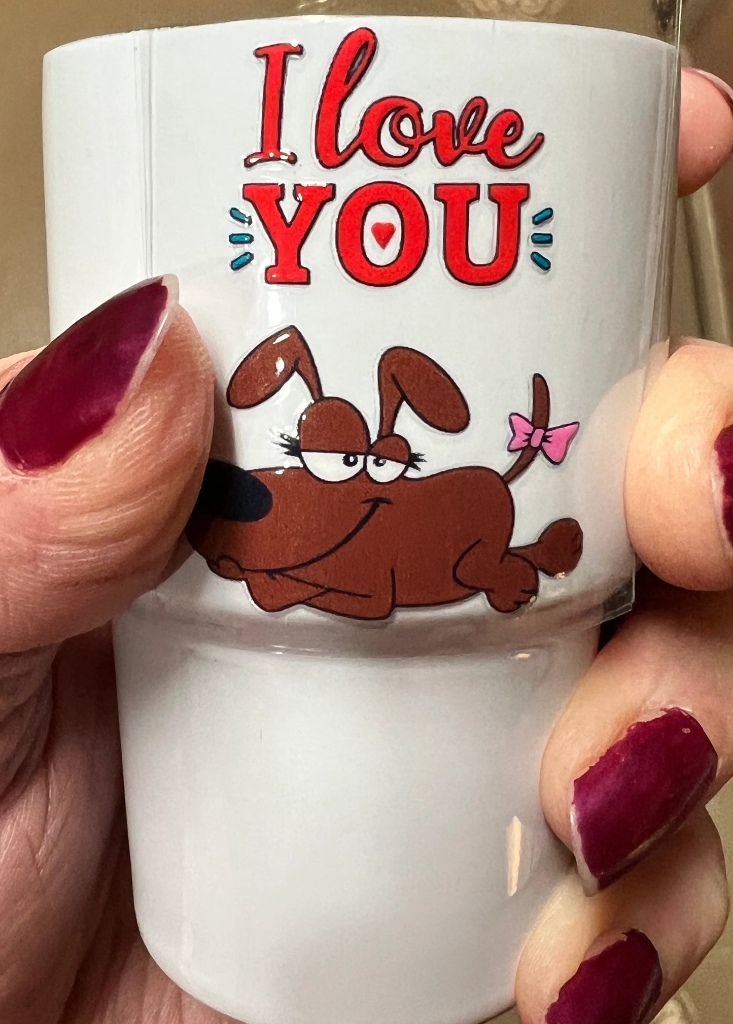 Keychain I Love You Dog UV DTF Decal