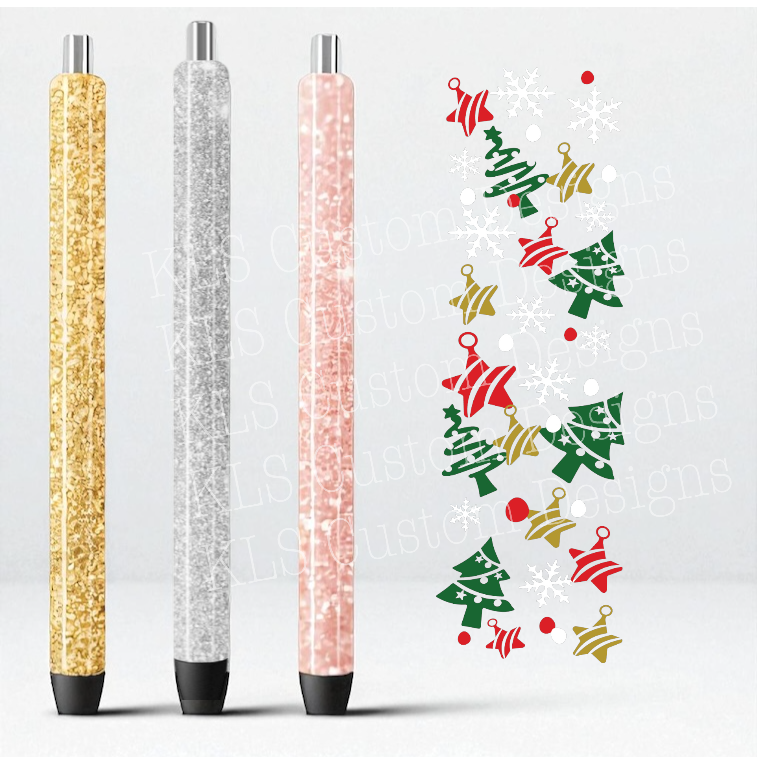 9 Christmas Trees Snowflakes UV DTF Pen Wrap