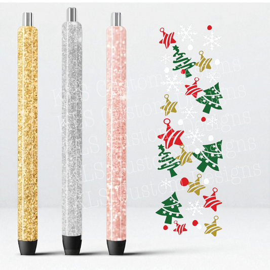 9 Christmas Trees Snowflakes UV DTF Pen Wrap