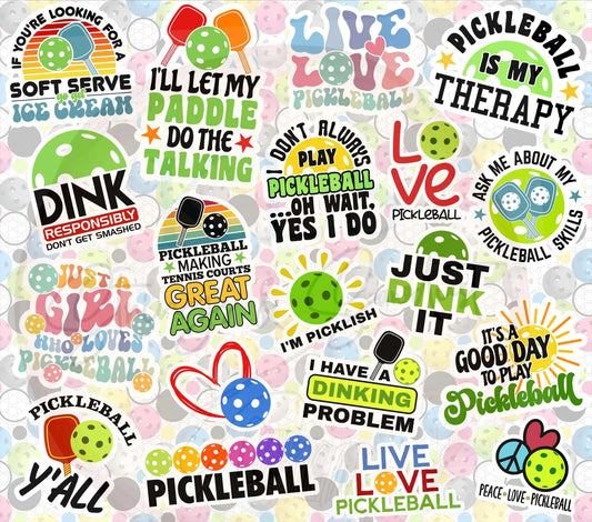 Pickleball 20 Oz Skinny Permanent Vinyl