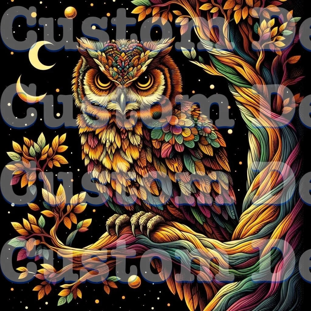 Midnight Owl In Tree 20 Oz Skinny Permanent Vinyl