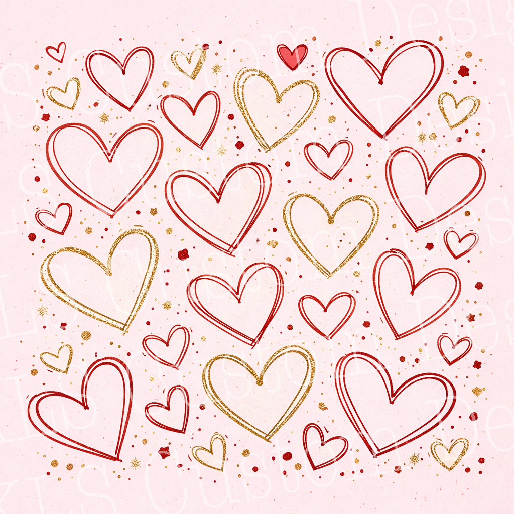 Doodle Hearts 20 Oz Skinny Permanent Vinyl