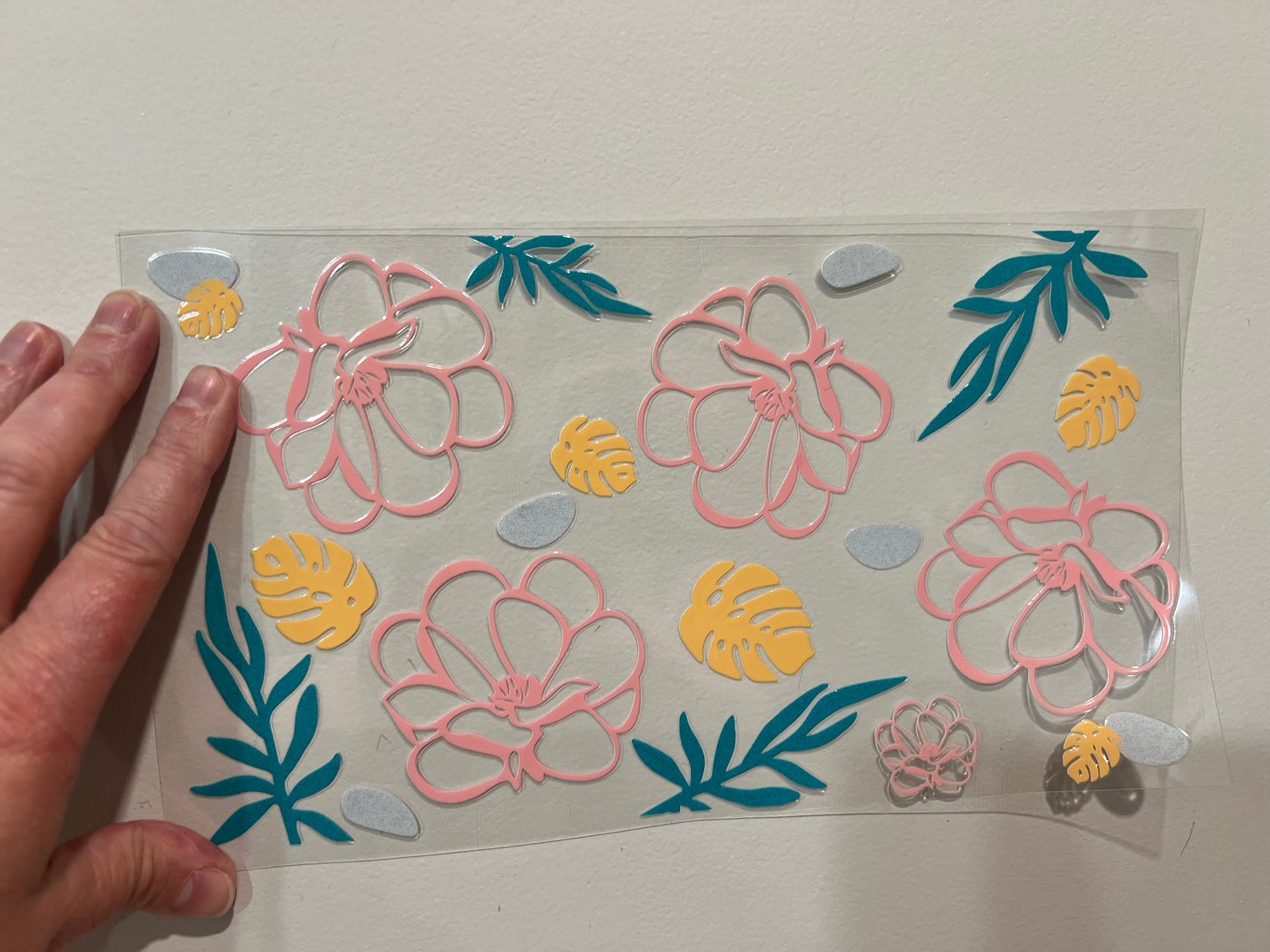 G2 Tropical Floral Silhouette UV DTF Wrap