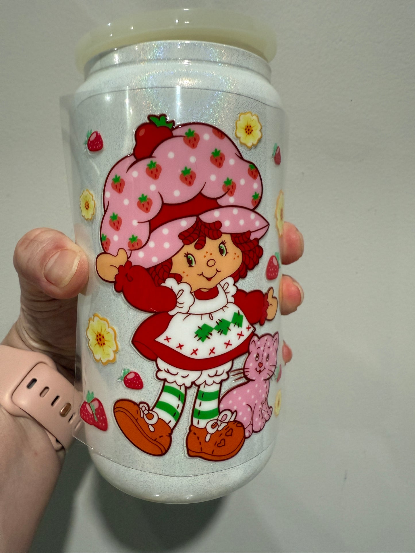 1B Strawberry 4” Tall UV DTF Decal