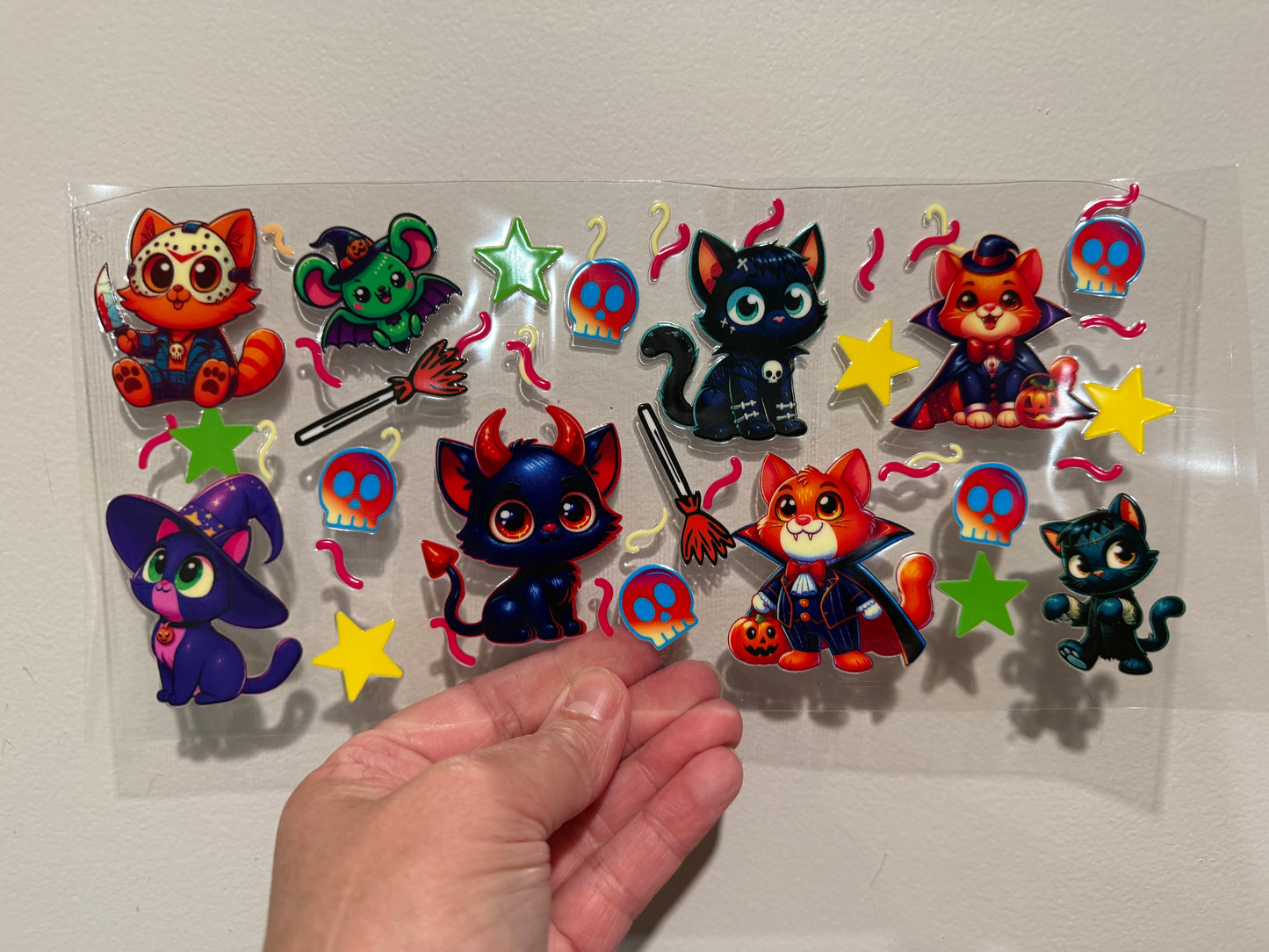 P9 Cute Ghosts & Goblins Kitties UV DTF Wrap