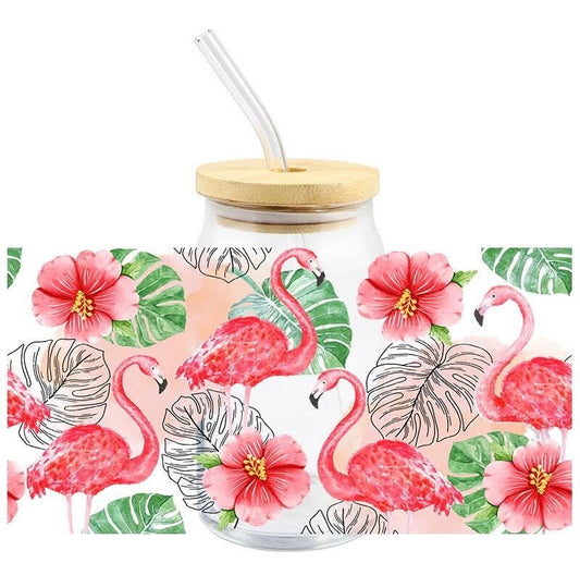 Y5 Flamingo Monstera UV DTF Wrap