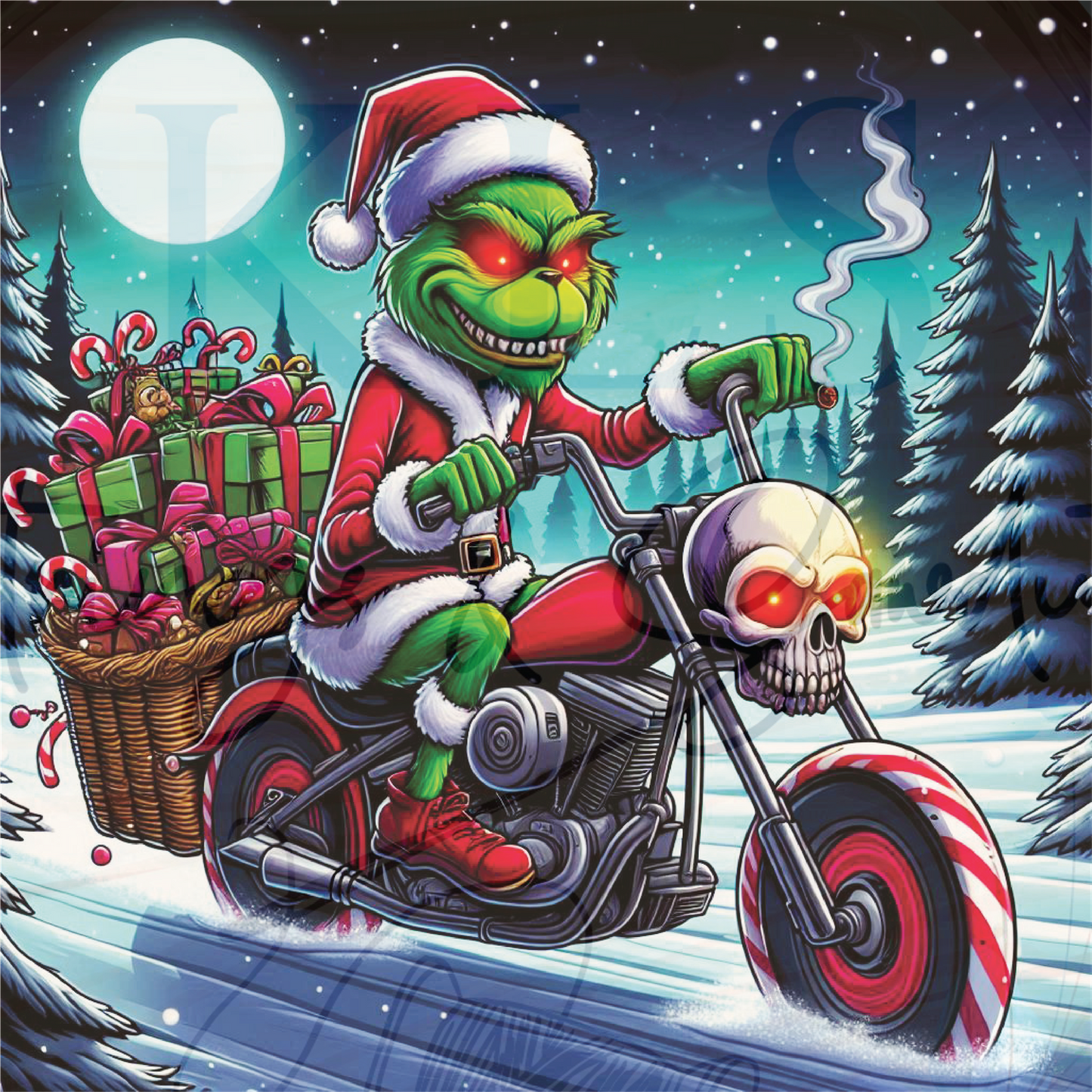 On A Mission Christmas Motorcycle 20 Oz Skinny Permanent Vinyl