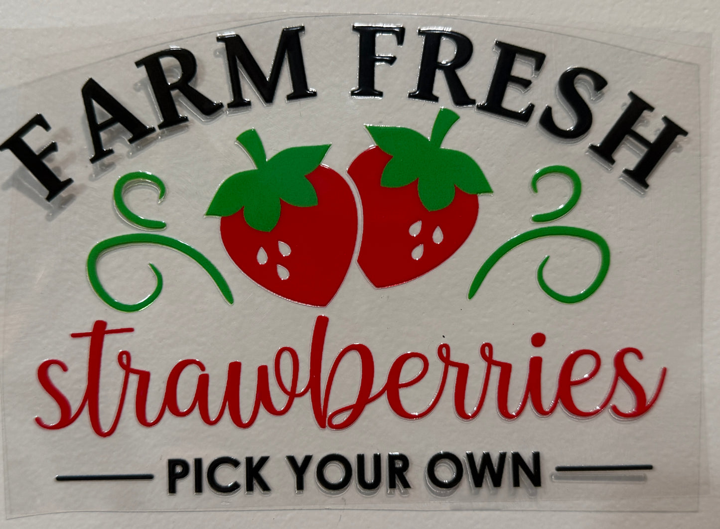 13B Farm Fresh Strawberries 4” Tall UV DTF Decal