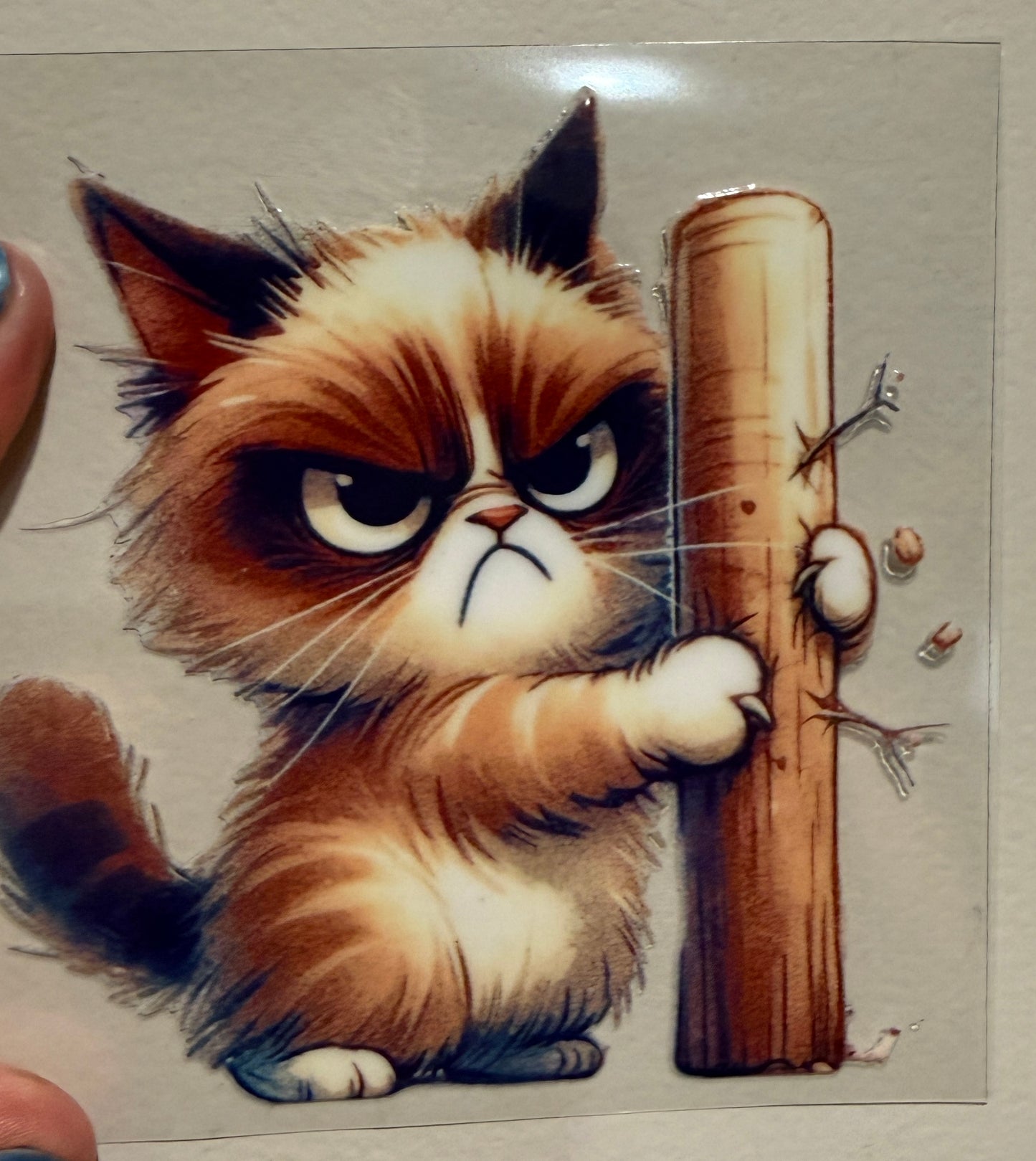 He Looks Angry 4” Tall UV DTF Decal