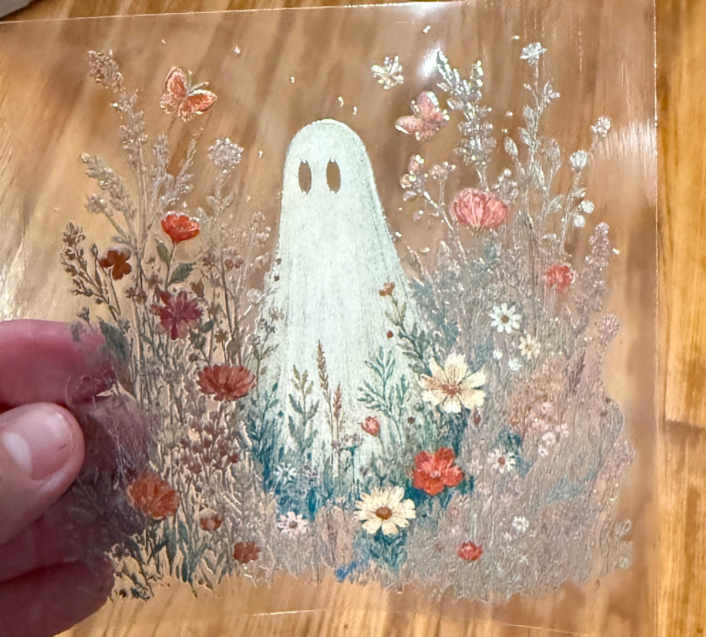 Boho Ghost Floral 4” Tall Decal