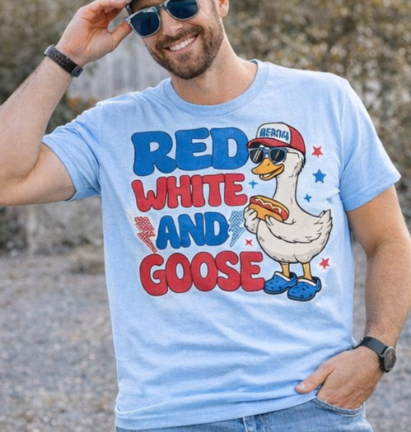 Red, White And Goose Hat Ready To Press DTF Print