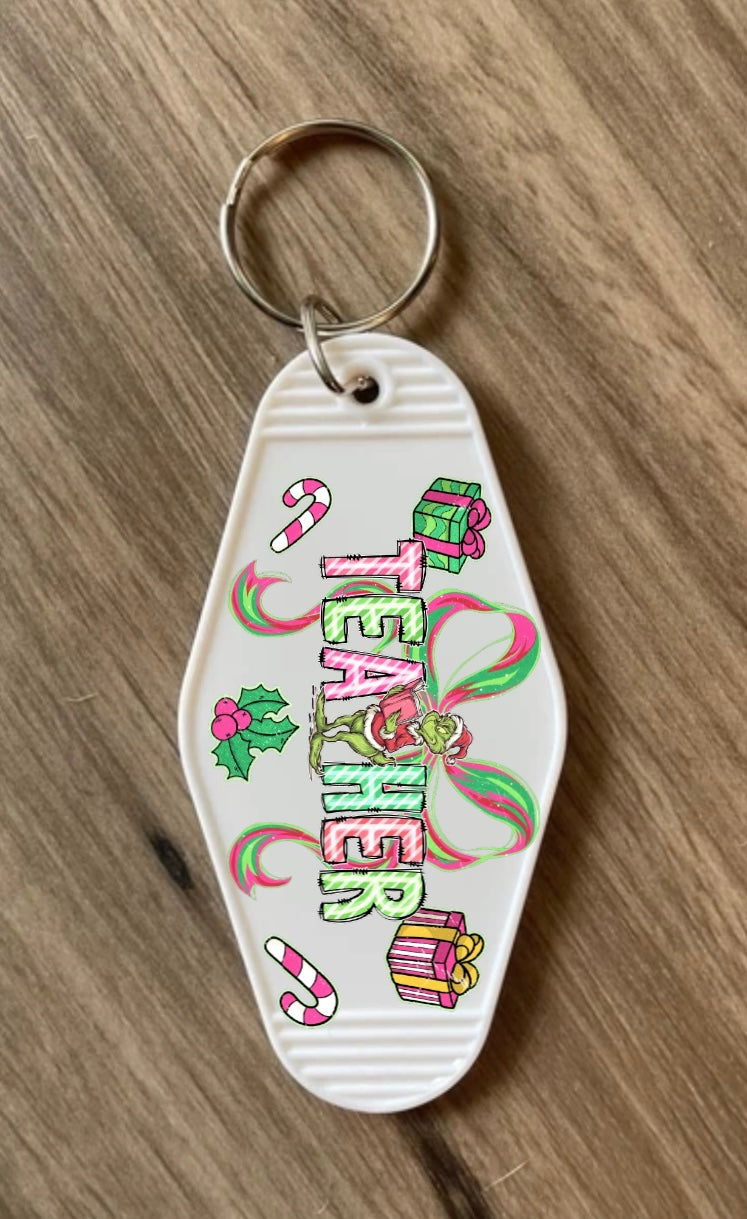 Keychain Christmas Teacher UV DTF Decal