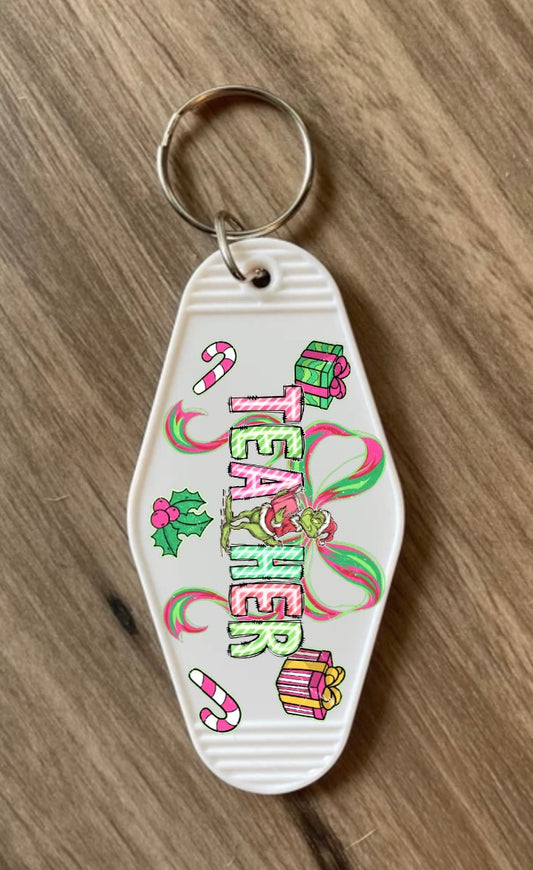 Keychain Christmas Teacher UV DTF Decal