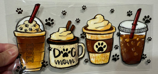Y3 Dog Mom Coffee Cups Paws UV DTF Wrap