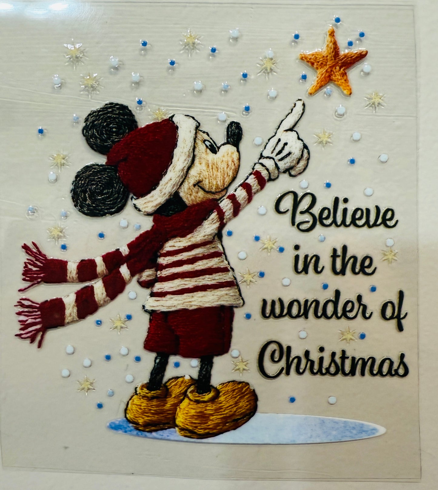 23Y Believe In The Wonder Of Christmas 4” Tall UV DTF Decal