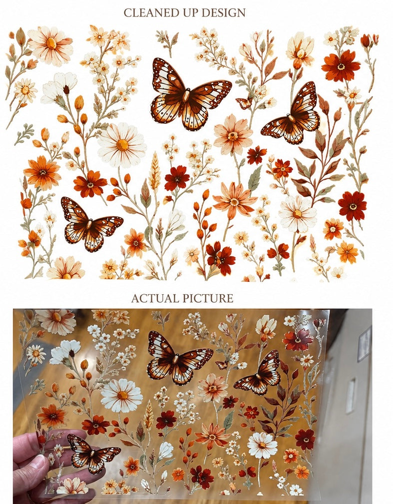 Butterfly Meadows Floral Clip Sheet - this sheet is intended to be cut up and placed using your own creative style.