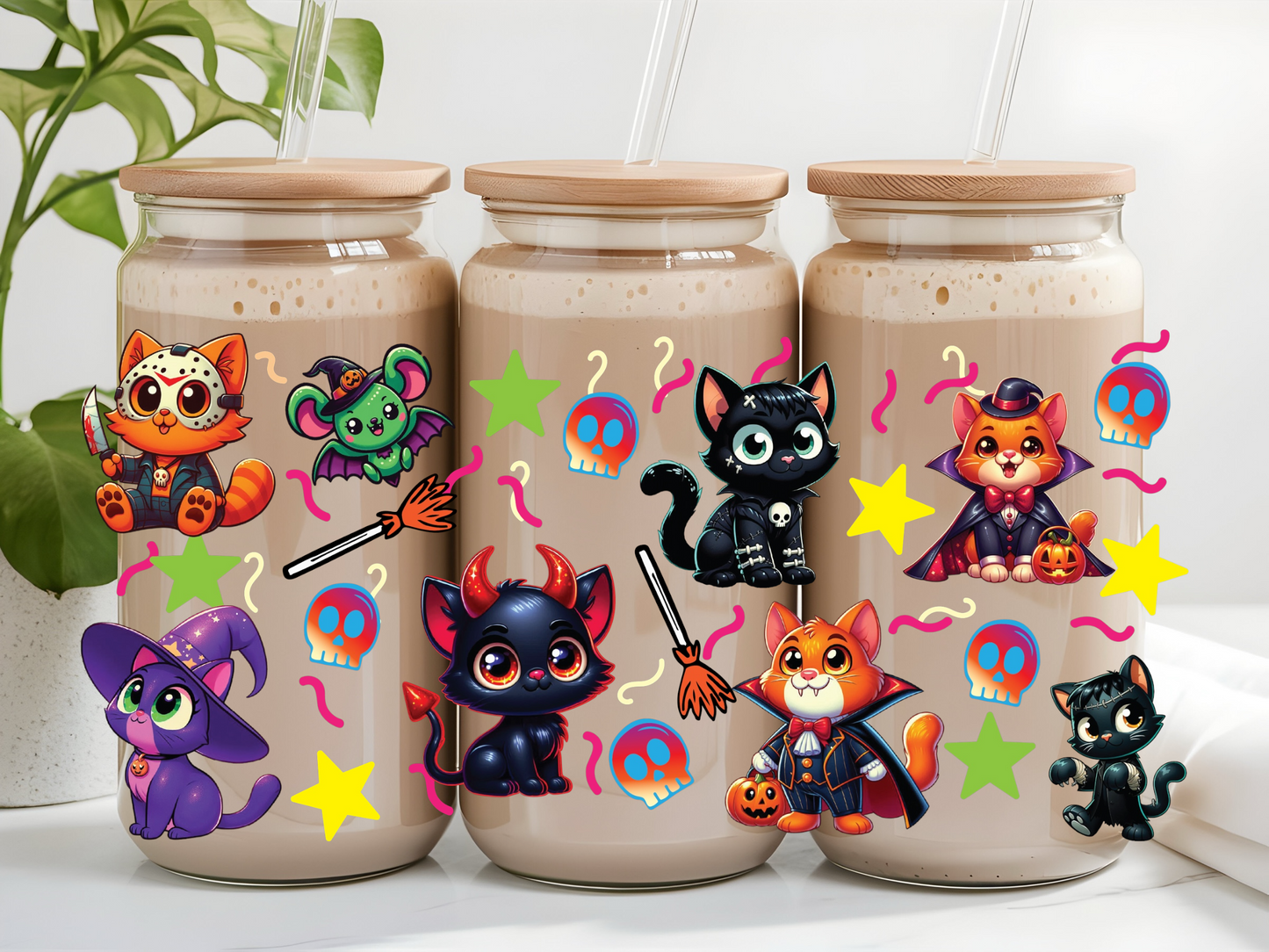 P9 Cute Ghosts & Goblins Kitties UV DTF Wrap