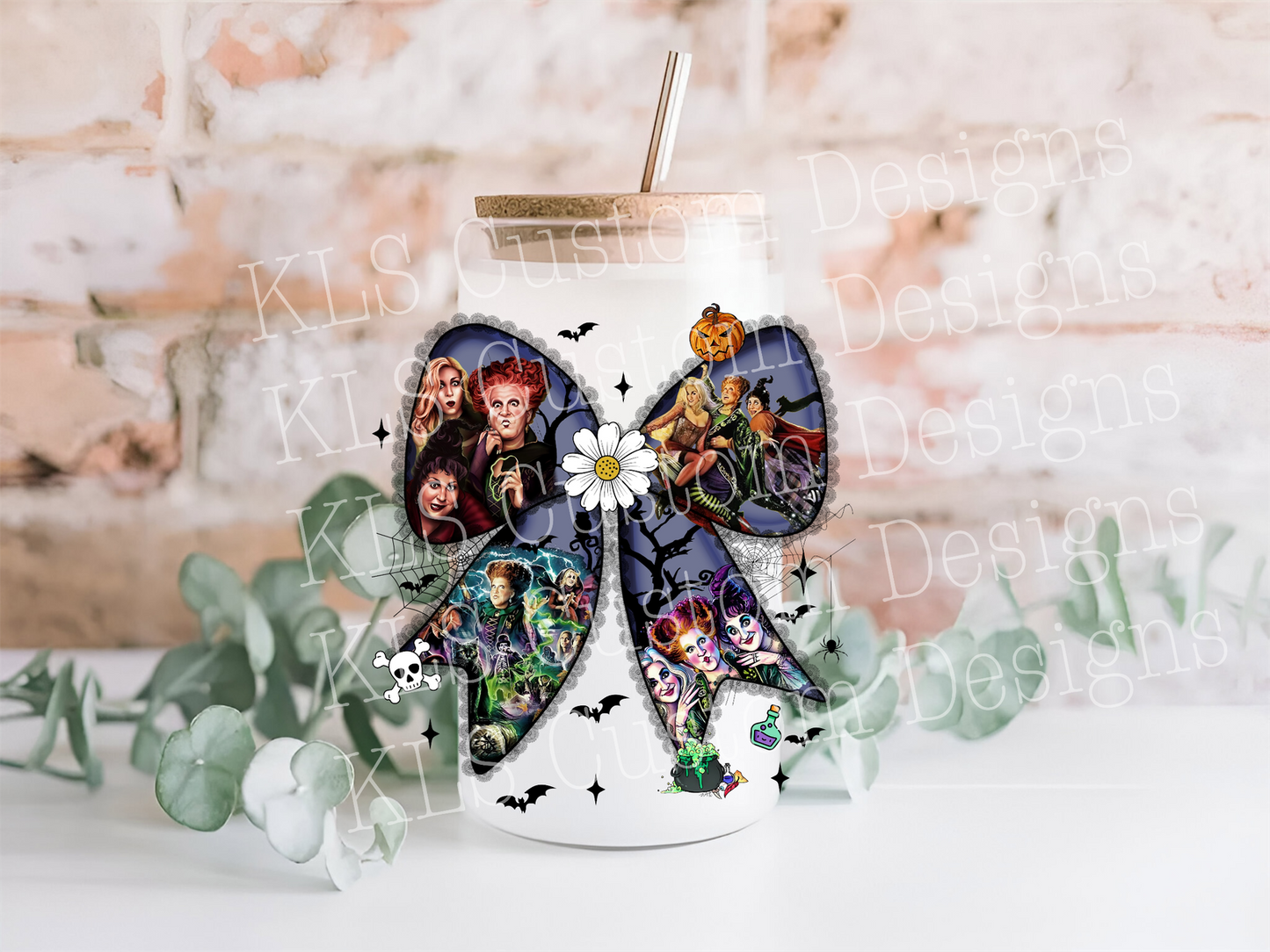 20Y Coquette Bow Halloween Sisters 4” Tall UV DTF Decal