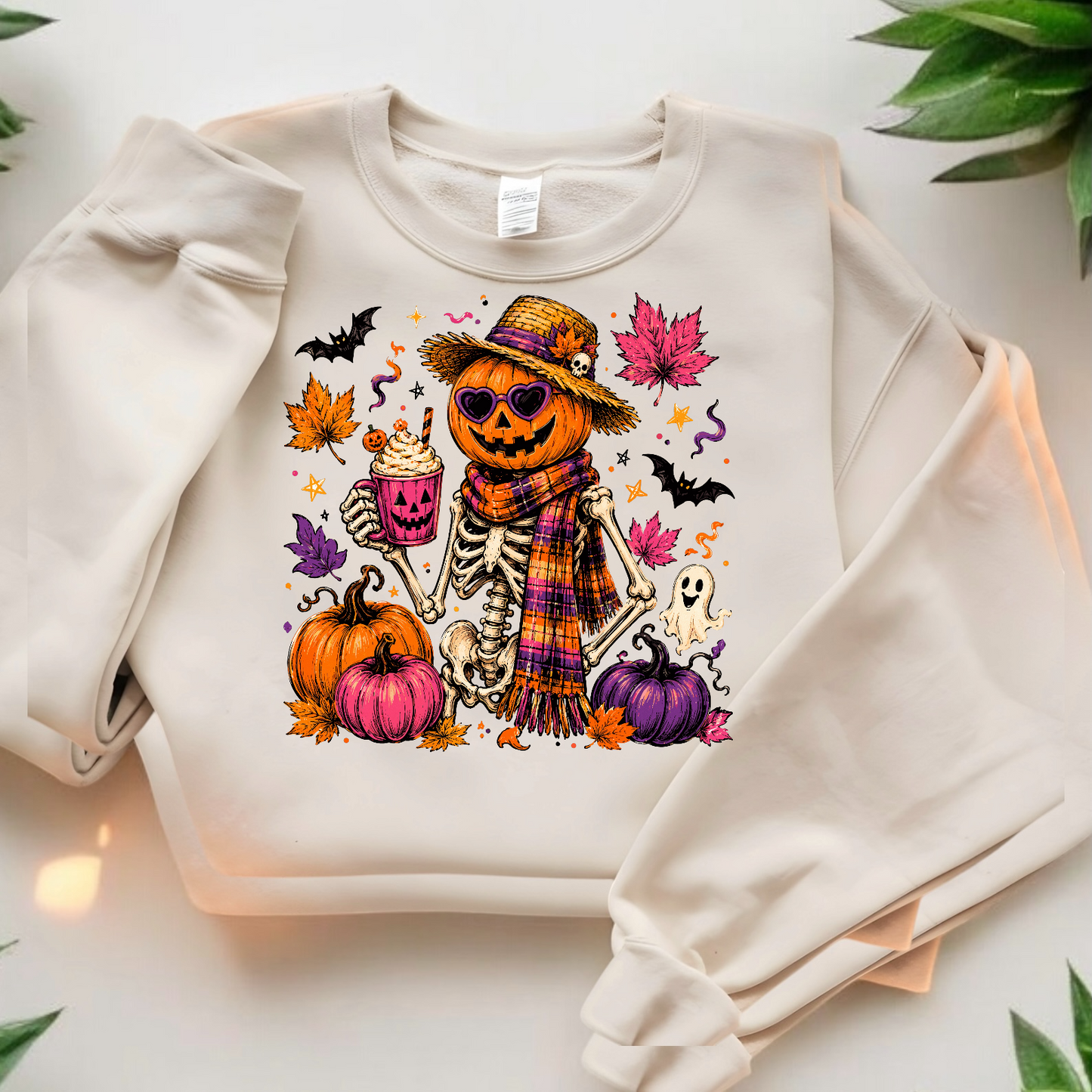 Fashion Pumpkin Skeleton Ready To Press DTF Print