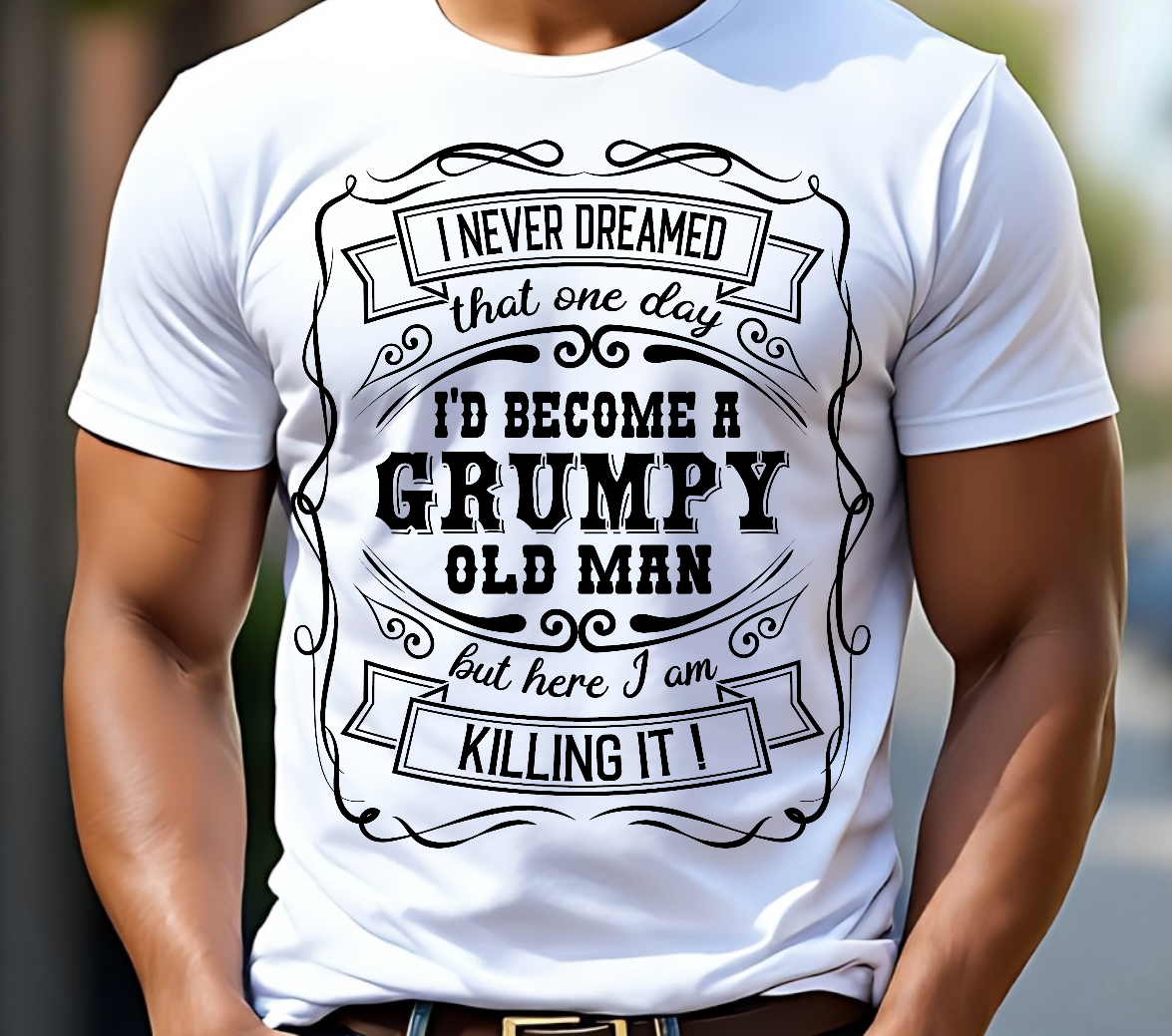 Grumpy Old Man Ready To Press DTF Print
