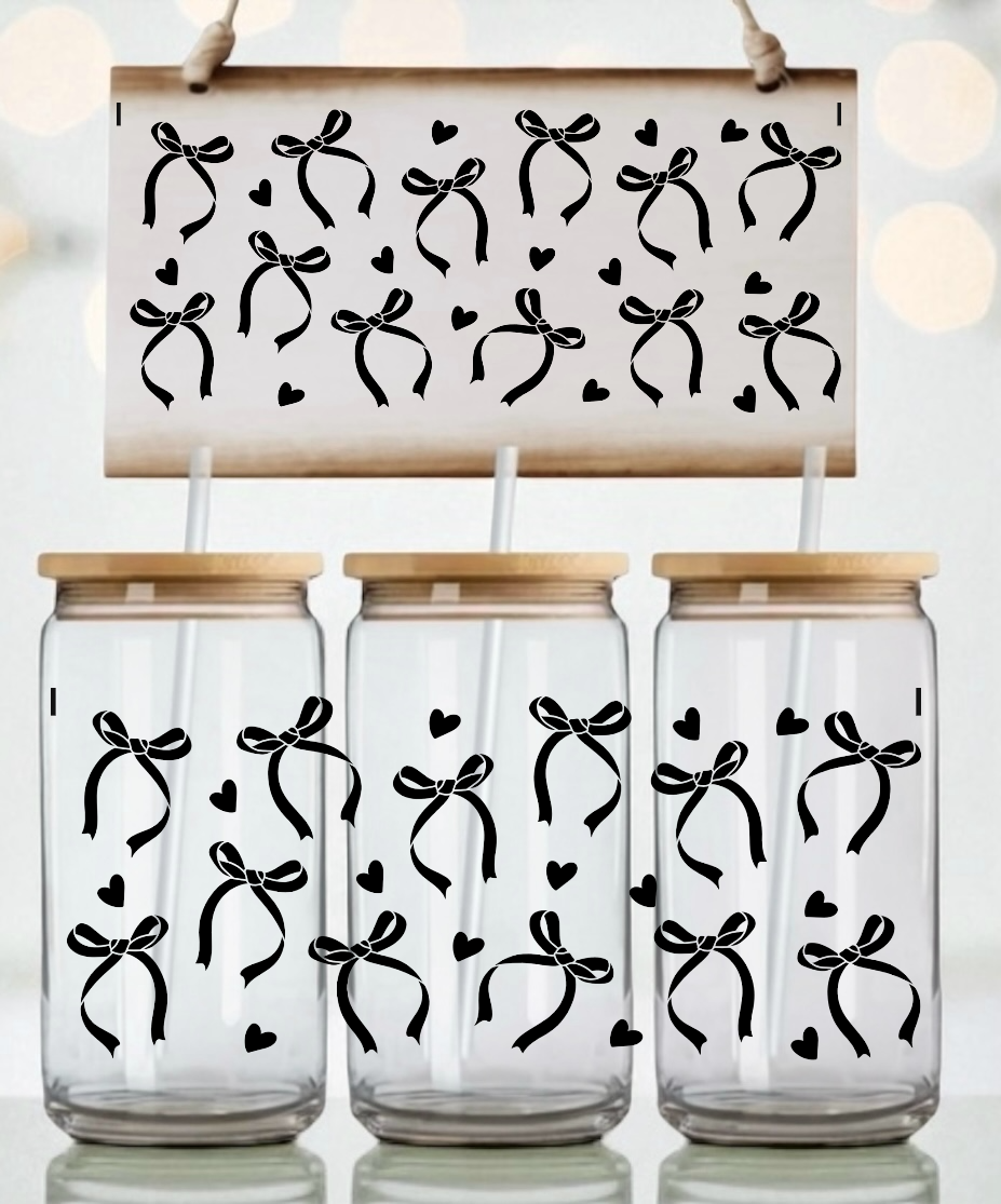 Bows With Hearts UV DTF Wrap