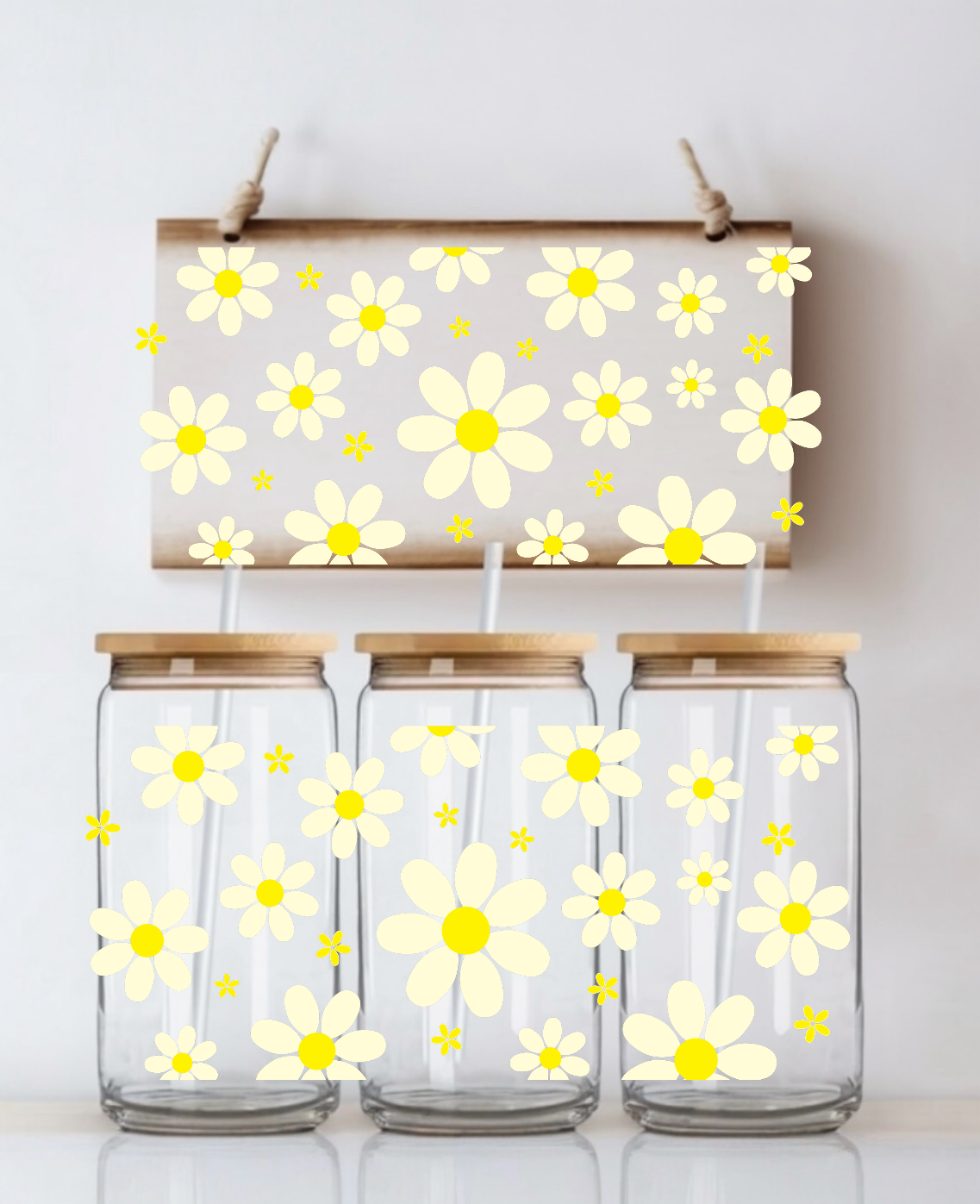 Y8 Spring Daisies UV DTF Wrap