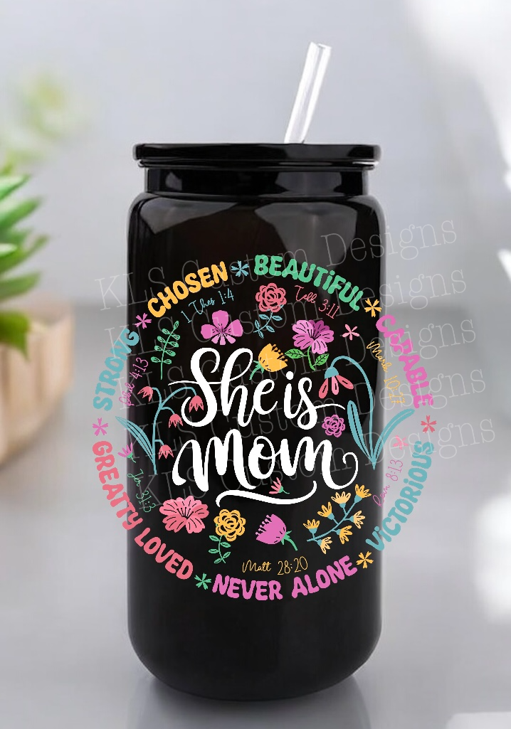 18G She Is Mom 4” Tall Decal