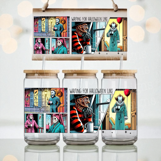 Y2 Waiting For Halloween Horror UV DTF Wrap