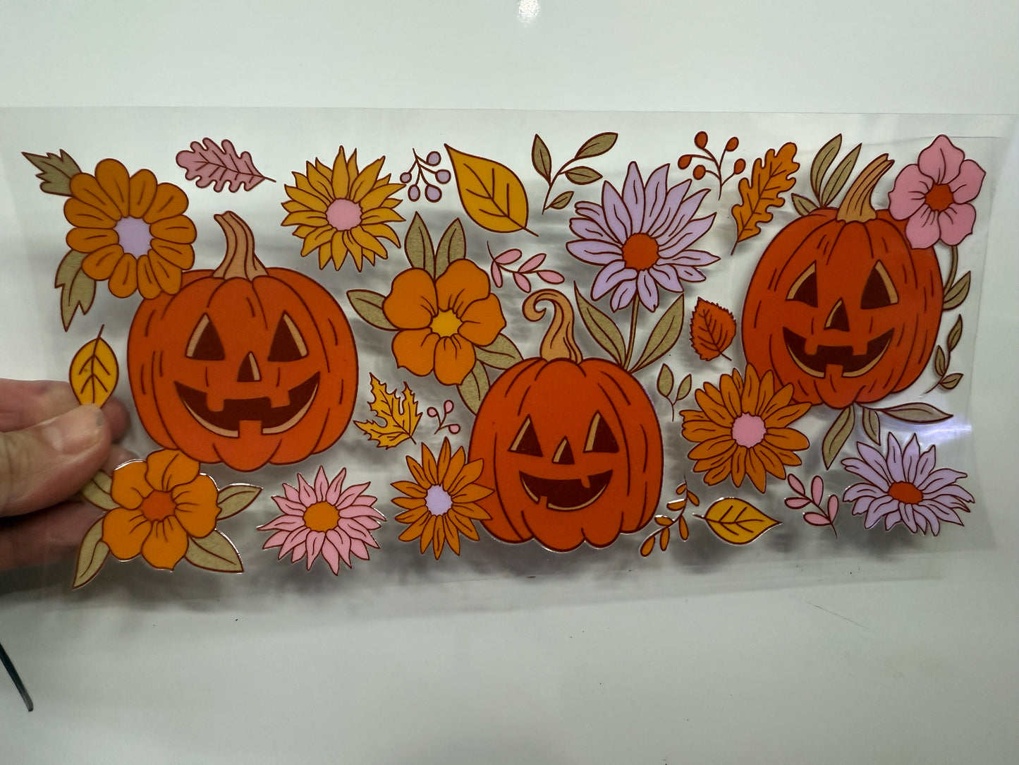 Y2 Pumpkin Floral UV DTF Wrap