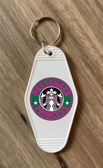 Keychain Passenger Coffee UV DTF Decal