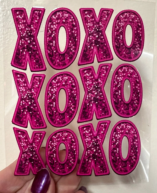 12P XOXO Faux Sequin 4” Decal UV DTF