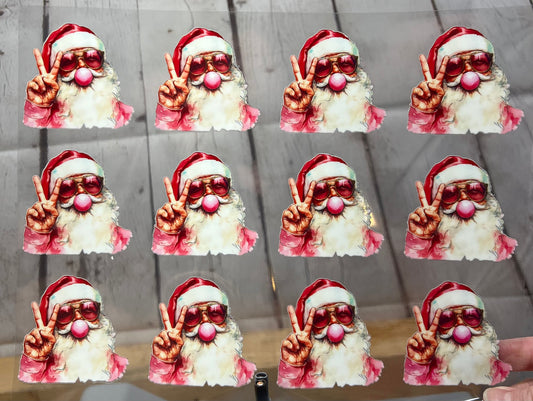 18P Pink Santa Bubblegum Clip Sheet - This sheet is intended to be cut up and placed using your own creative style.