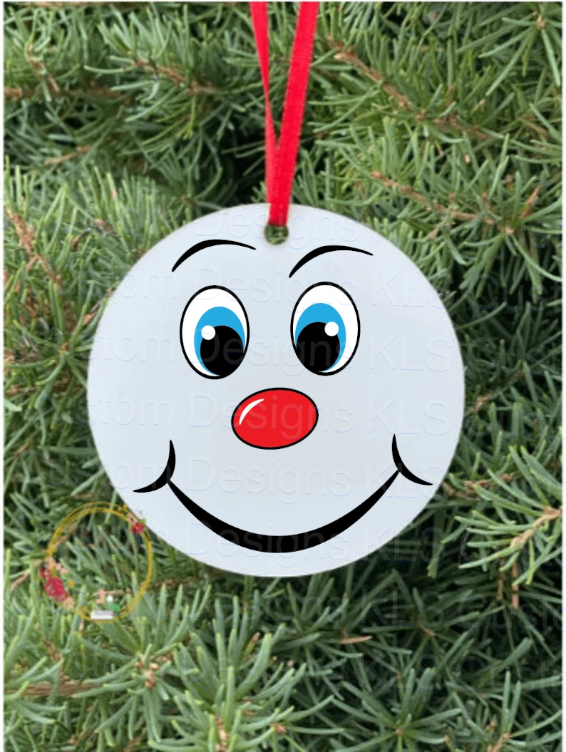 Ornament/Mini Snowman Face Button Nose 2” Decal