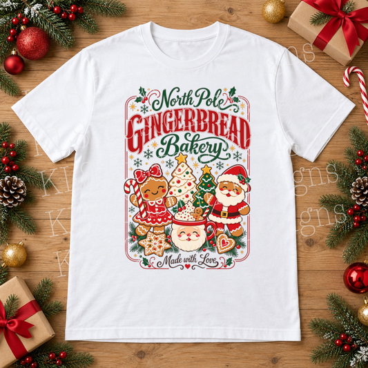North Pole Gingerbread Bakery Ready To Press DTF Print