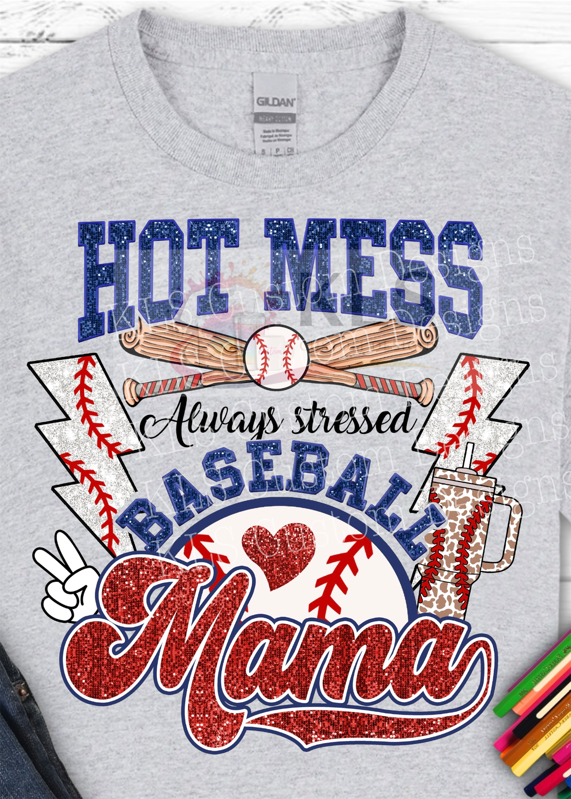Hot Mess Baseball Mama Ready To Press DTF Print