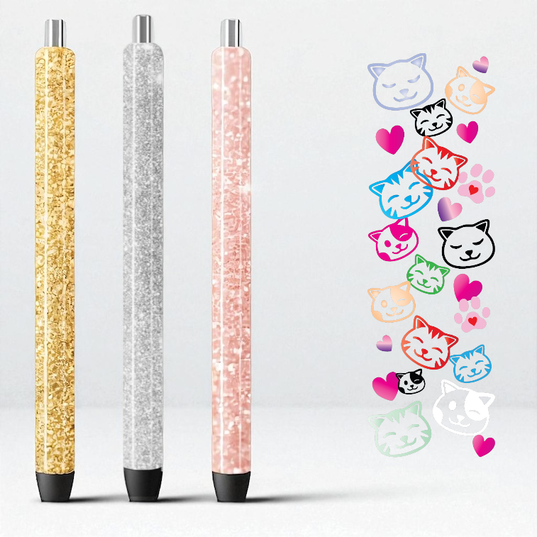 26G Cat Faces UV DTF Pen Wrap