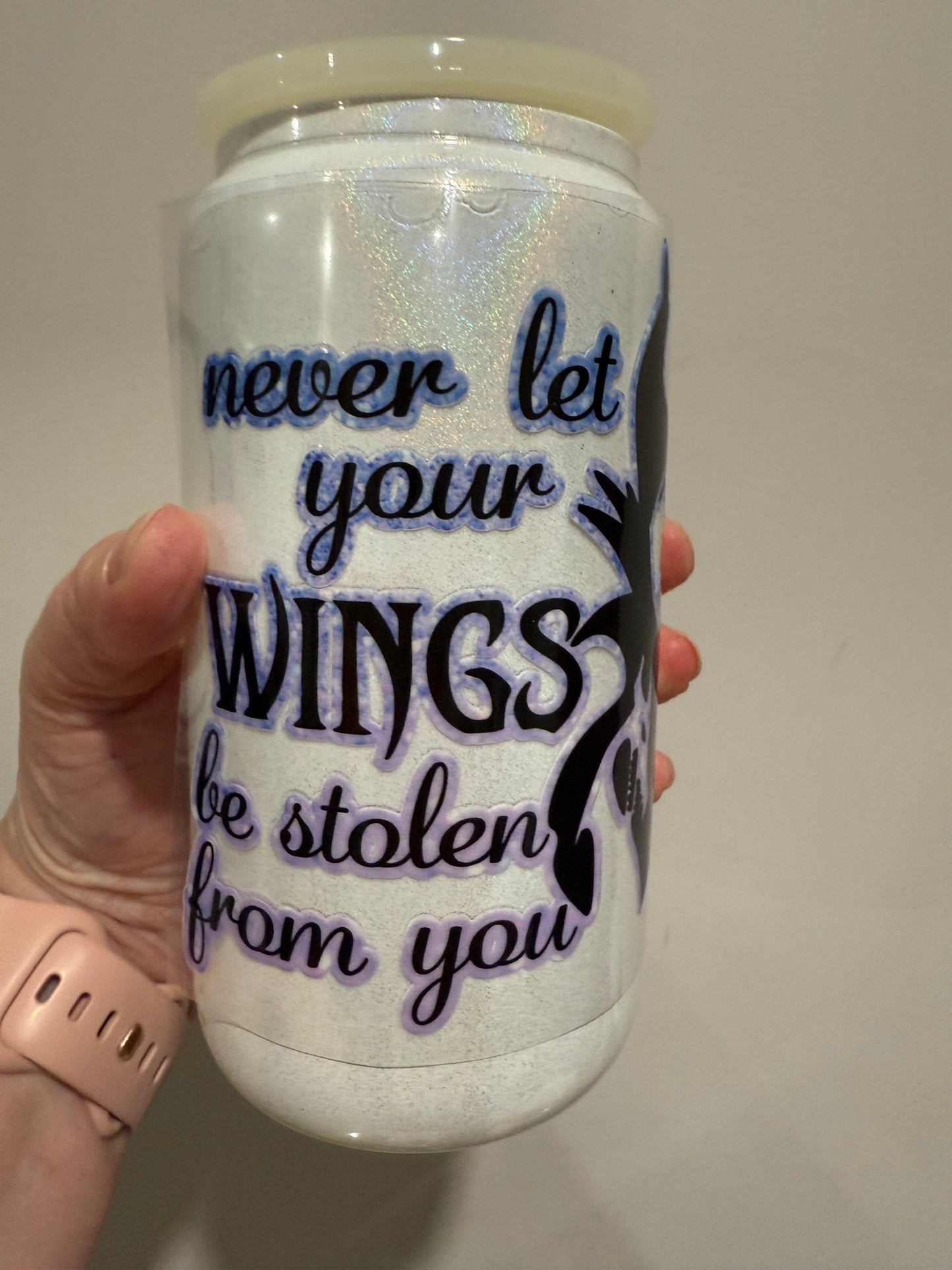 1P Never Let Your Wings Be Stolen 4” Tall UV DTF Decal