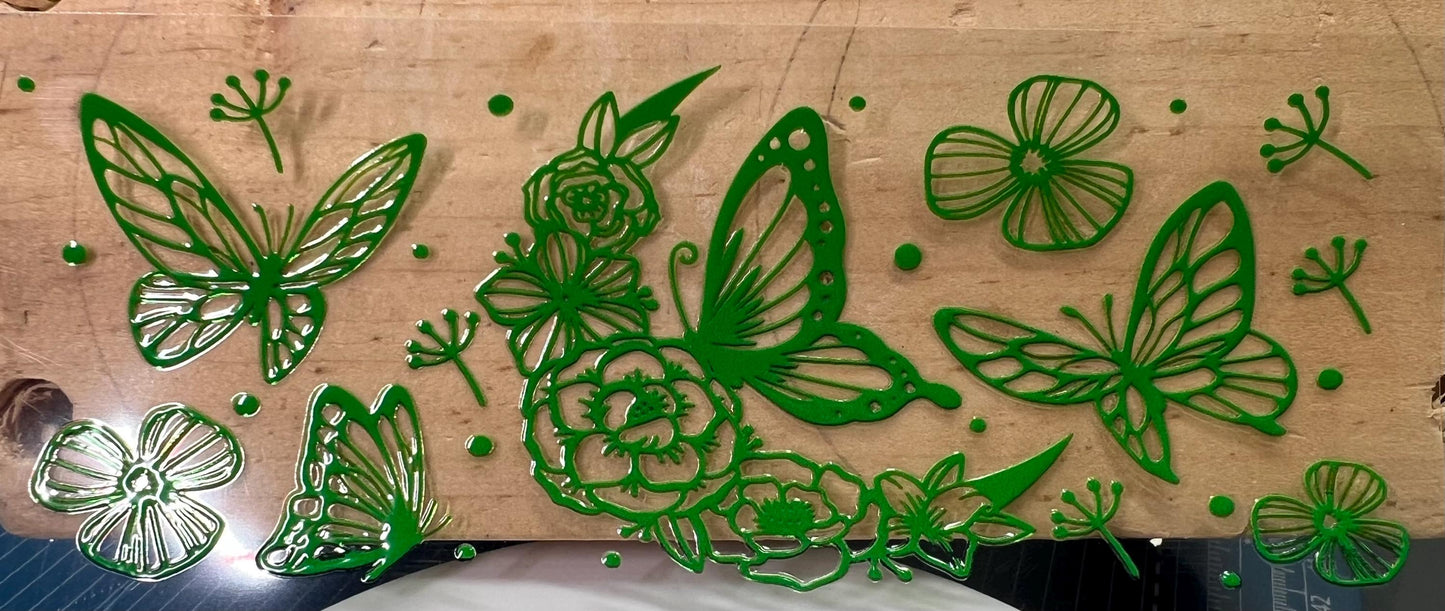 Shot Glass Butterfly UV DTF Wrap