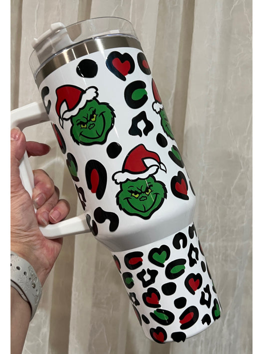 5Y 40 Ounce Christmas Cheetah 2 Piece UV DTF Wrap