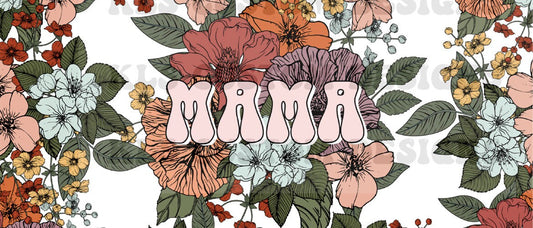 10P 40 OZ Mama Floral Retro UV DTF Wrap