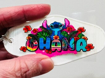 Keychain Alien Tropical UV DTF Decal