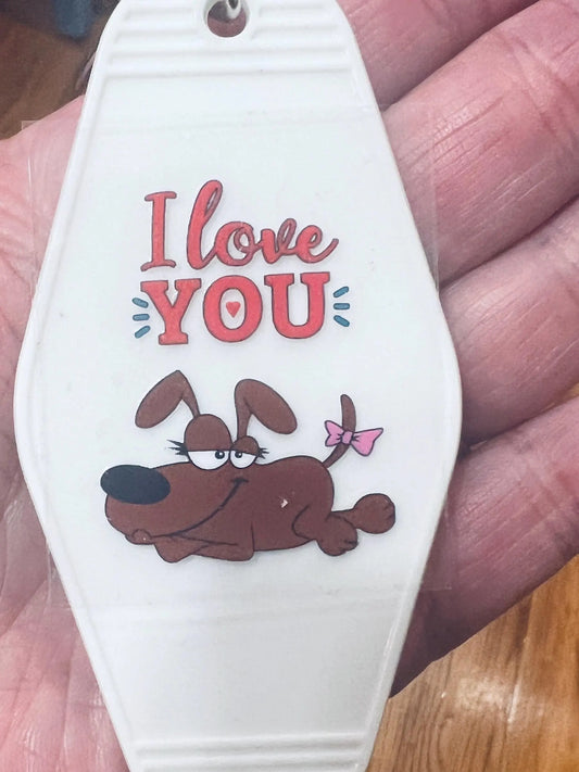 Keychain I Love You Dog UV DTF Decal